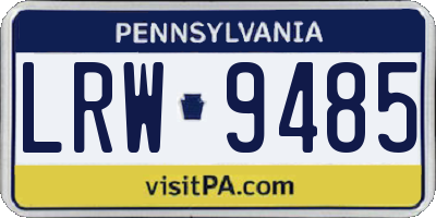 PA license plate LRW9485