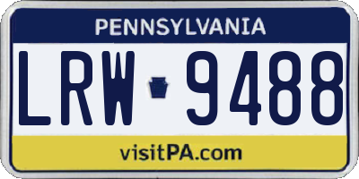PA license plate LRW9488