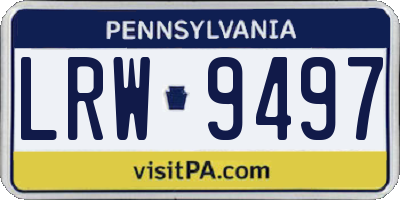 PA license plate LRW9497