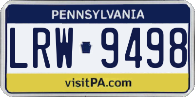 PA license plate LRW9498