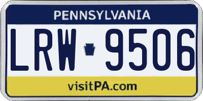 PA license plate LRW9506
