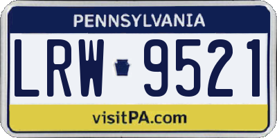 PA license plate LRW9521
