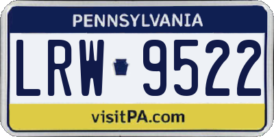PA license plate LRW9522