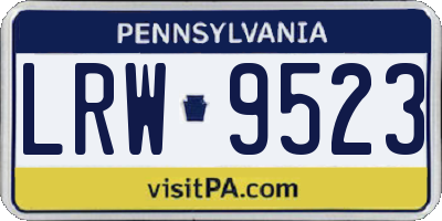 PA license plate LRW9523