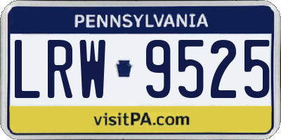 PA license plate LRW9525