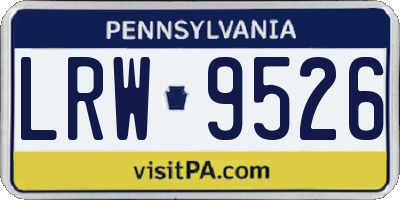 PA license plate LRW9526