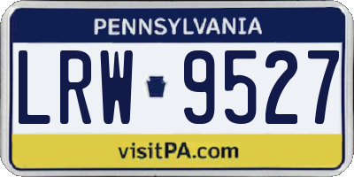PA license plate LRW9527