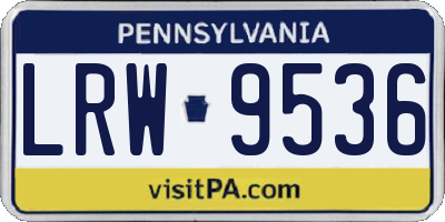 PA license plate LRW9536