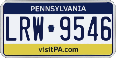 PA license plate LRW9546