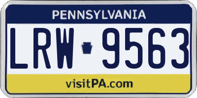 PA license plate LRW9563