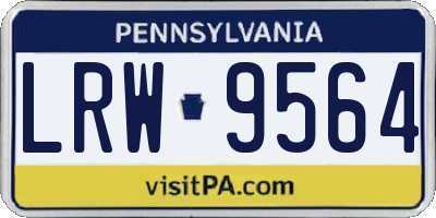 PA license plate LRW9564