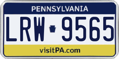 PA license plate LRW9565