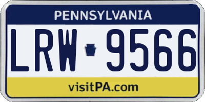 PA license plate LRW9566