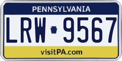 PA license plate LRW9567