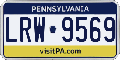 PA license plate LRW9569