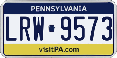 PA license plate LRW9573