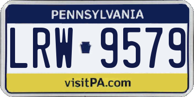 PA license plate LRW9579
