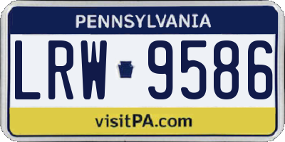 PA license plate LRW9586