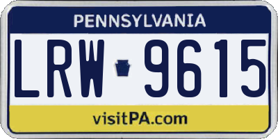 PA license plate LRW9615