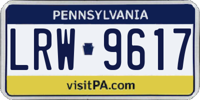 PA license plate LRW9617