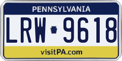 PA license plate LRW9618