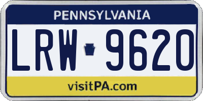 PA license plate LRW9620