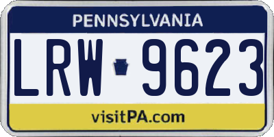 PA license plate LRW9623