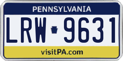 PA license plate LRW9631