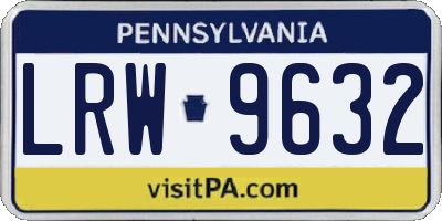 PA license plate LRW9632