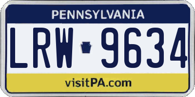PA license plate LRW9634