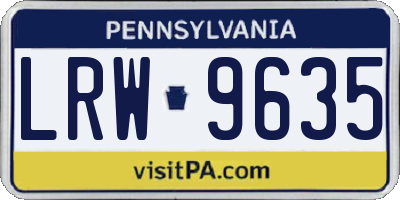 PA license plate LRW9635