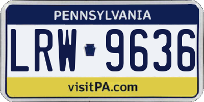 PA license plate LRW9636
