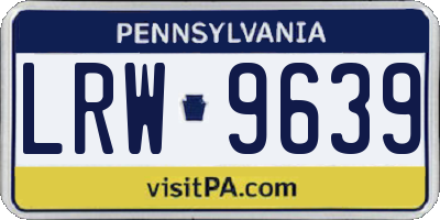 PA license plate LRW9639