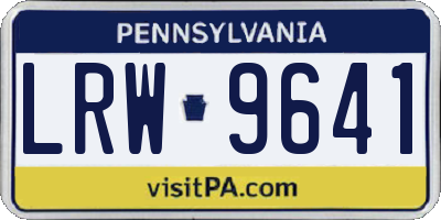PA license plate LRW9641