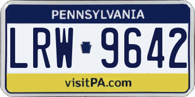 PA license plate LRW9642