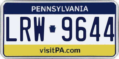 PA license plate LRW9644