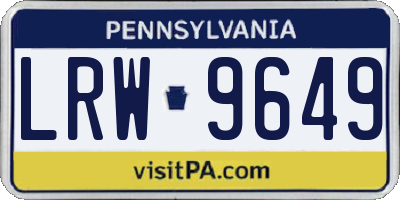 PA license plate LRW9649