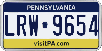 PA license plate LRW9654