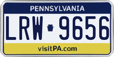 PA license plate LRW9656