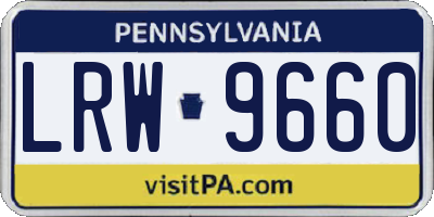 PA license plate LRW9660