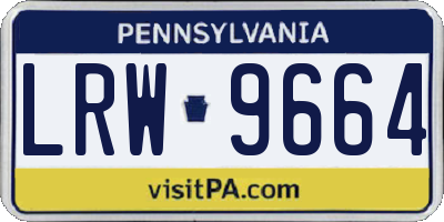 PA license plate LRW9664