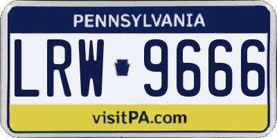 PA license plate LRW9666