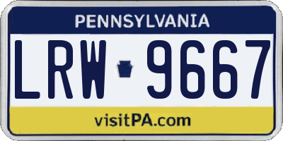 PA license plate LRW9667