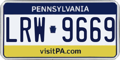 PA license plate LRW9669