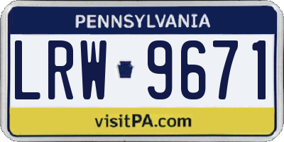 PA license plate LRW9671