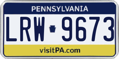 PA license plate LRW9673