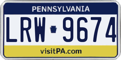 PA license plate LRW9674