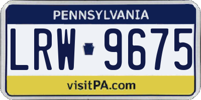 PA license plate LRW9675