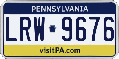 PA license plate LRW9676