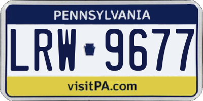 PA license plate LRW9677